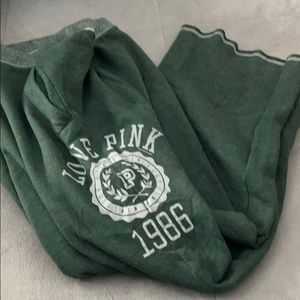 Hunter green Victoria secret pink sweat pants